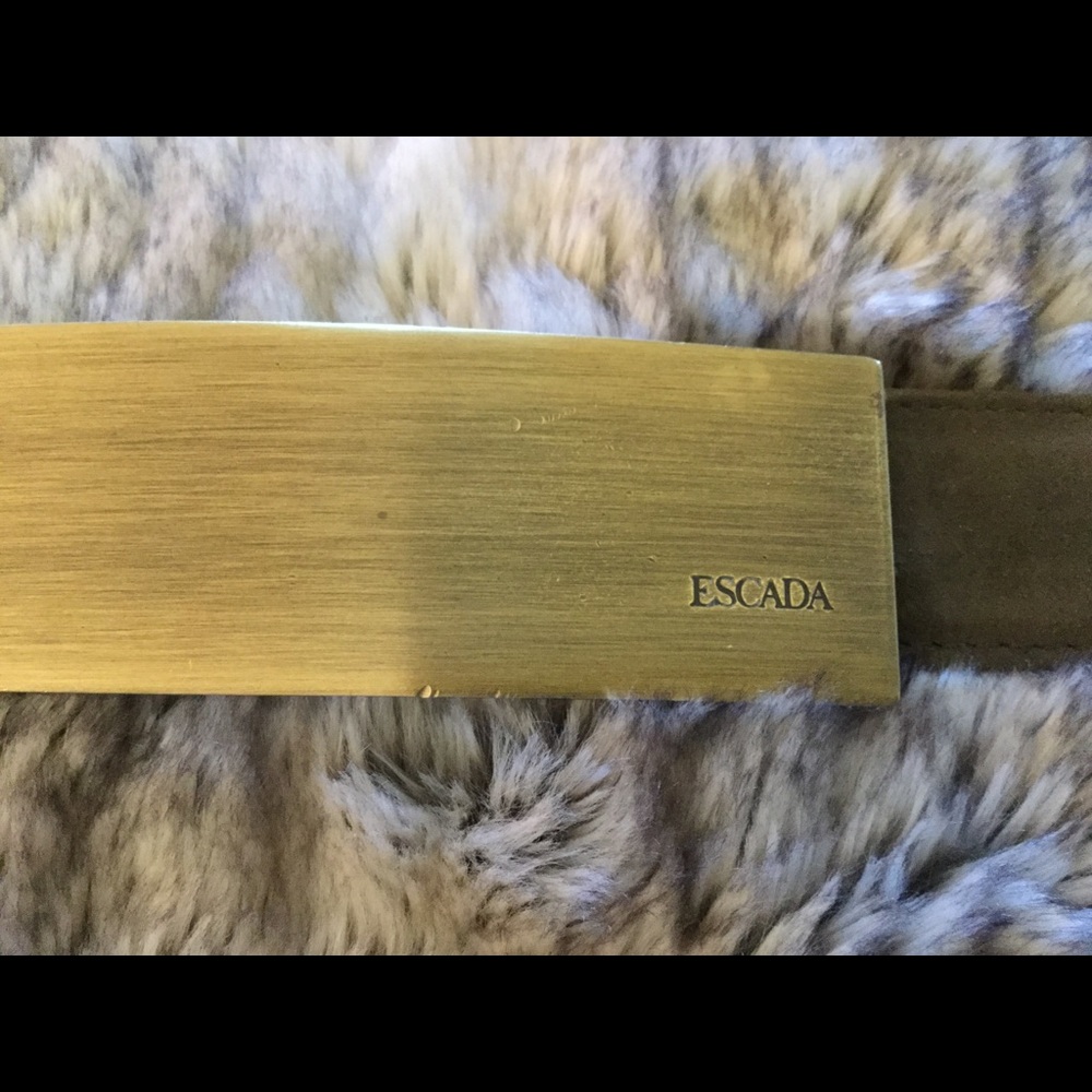 Vintage Escada Suede Olive Green Belt - Picture 2 of 7